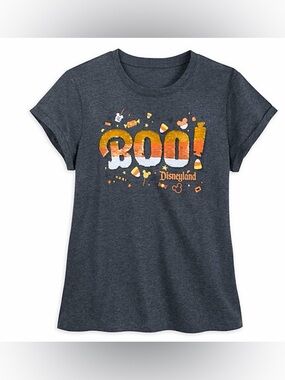 Disneyland Parks Halloween Boo Flip Sequin T-shirt Women's Medium NWOT